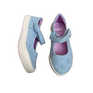 Pediped Girls Blue Floral Mary Jane Shoes Size EU 27 Flexible Sole